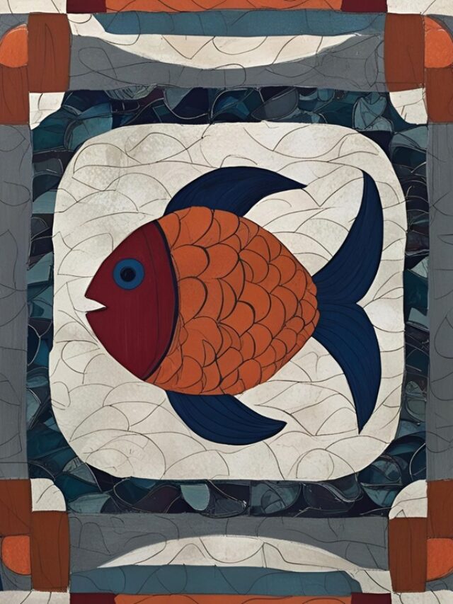 trang trí hình vuông con cá 30