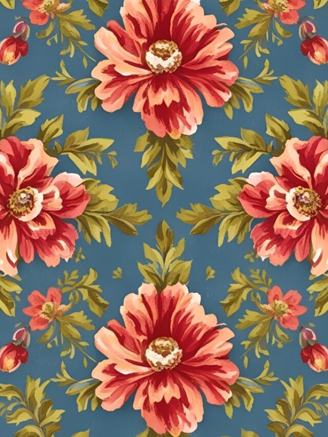 trang trí hình vuông hoa lá 17