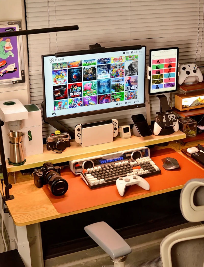 decor bàn máy tính gaming 27