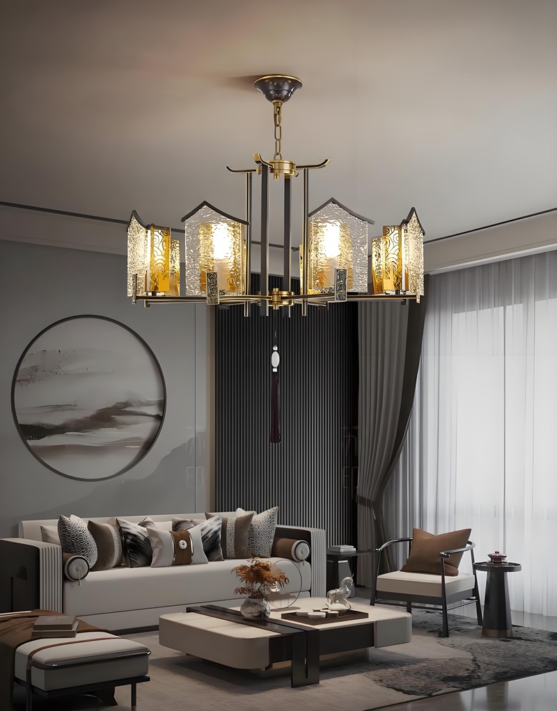 đèn chùm trang trí phòng khách 37