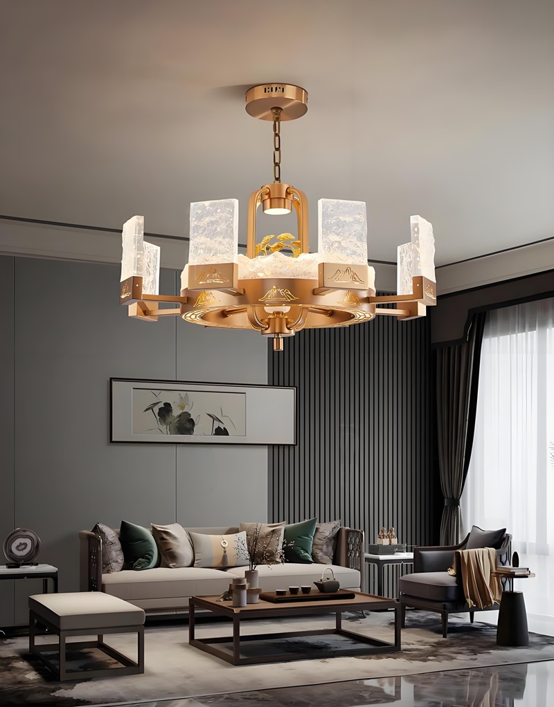 đèn chùm trang trí phòng khách 38