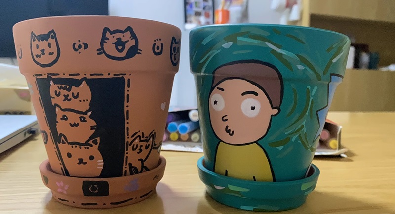 trang trí chậu cây 40