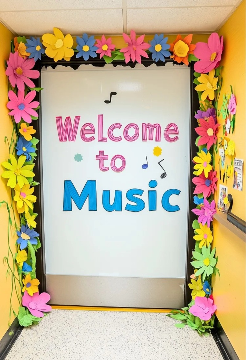 trang trí cửa lớp mầm non 3