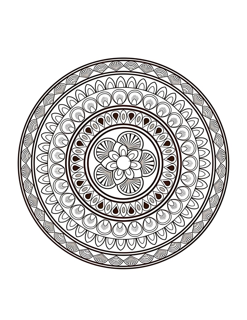 trang trí hình tròn đối xứng​