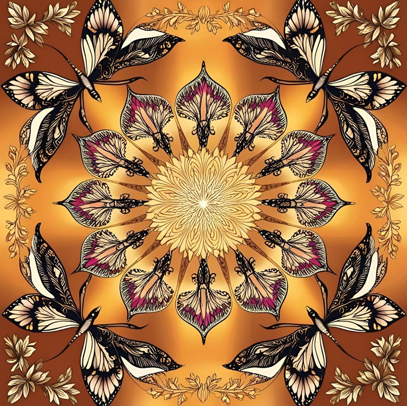 trang trí hình vuông con bướm 10