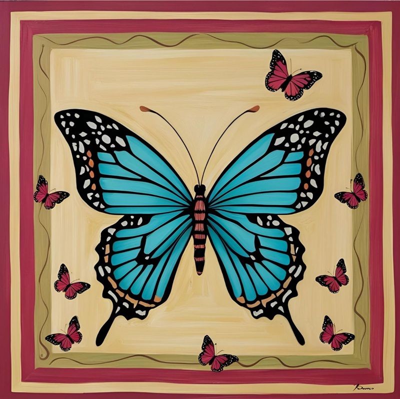 trang trí hình vuông con bướm 11