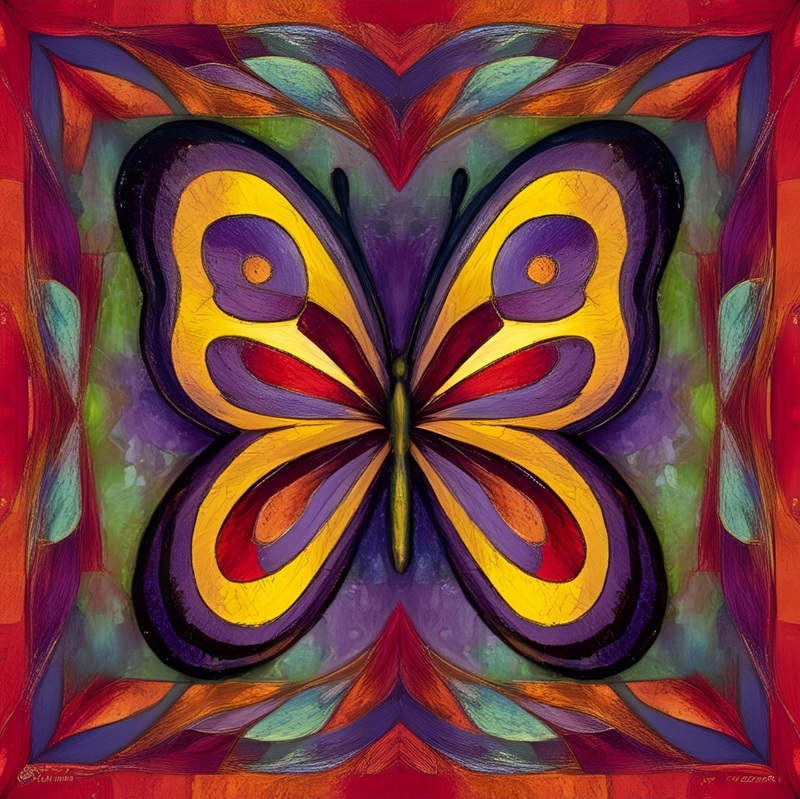 trang trí hình vuông con bướm 12