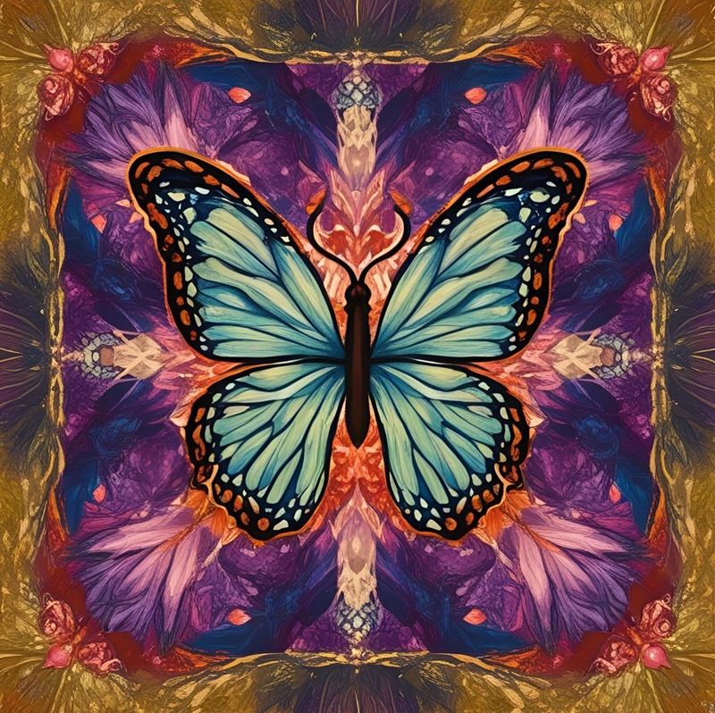 trang trí hình vuông con bướm 13