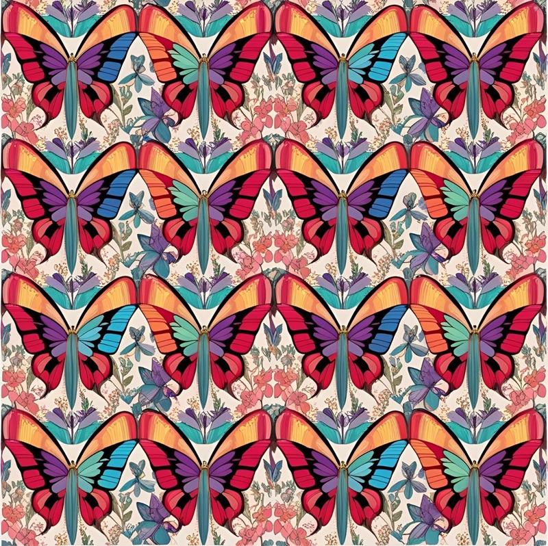 trang trí hình vuông con bướm 14