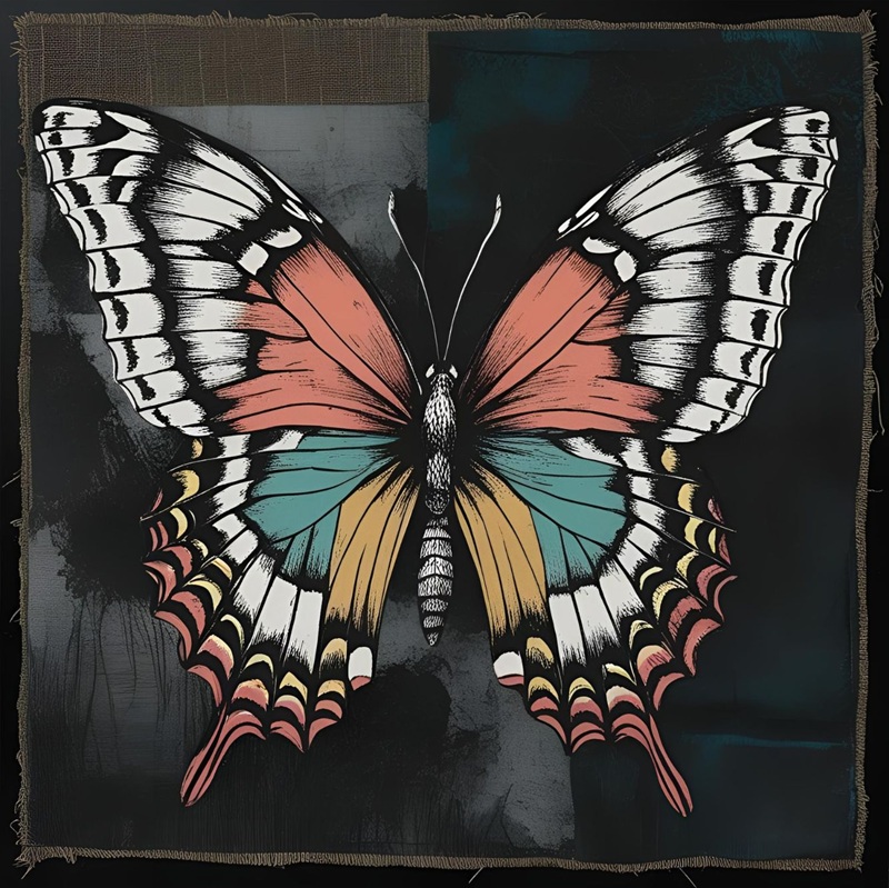 trang trí hình vuông con bướm 17