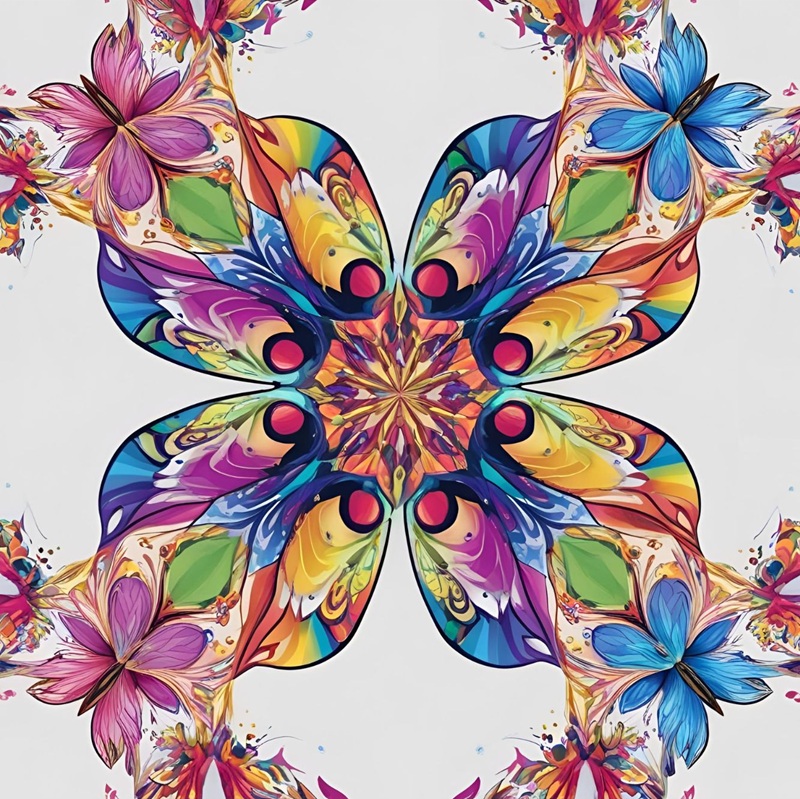 trang trí hình vuông con bướm 18