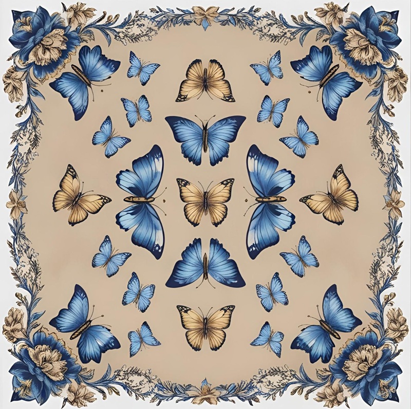 trang trí hình vuông con bướm 20