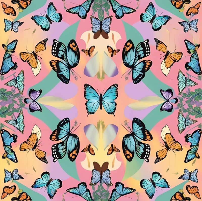 trang trí hình vuông con bướm 21