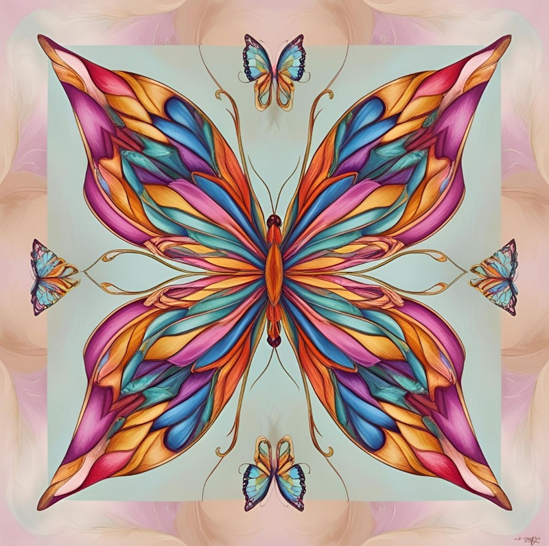 trang trí hình vuông con bướm 22