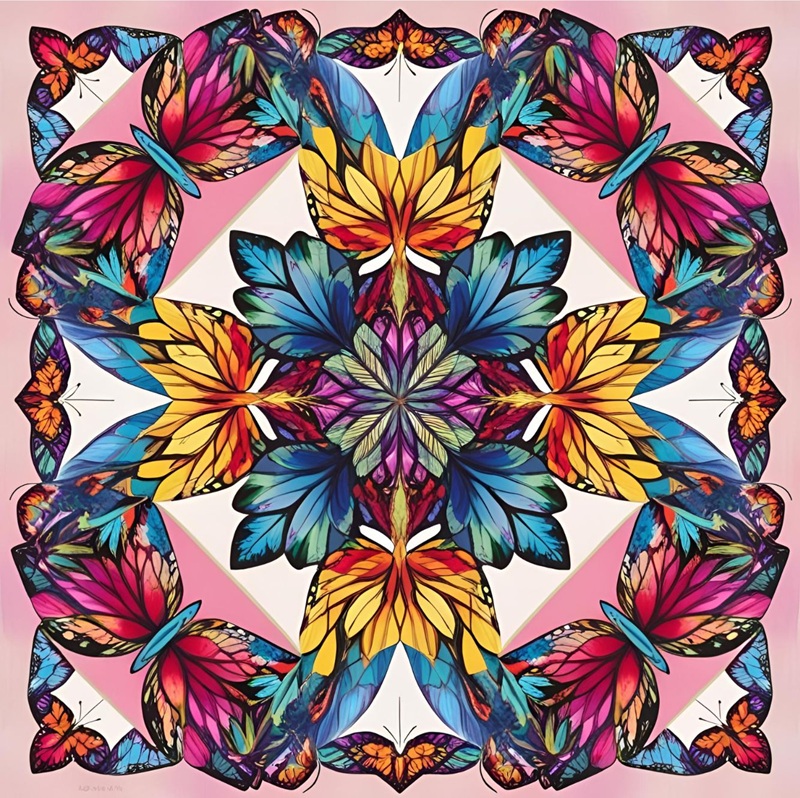 trang trí hình vuông con bướm 29