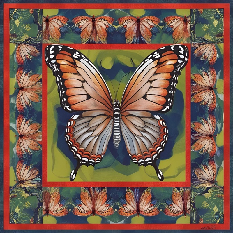 trang trí hình vuông con bướm 30