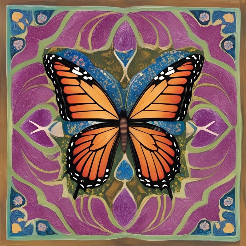 trang trí hình vuông con bướm 31