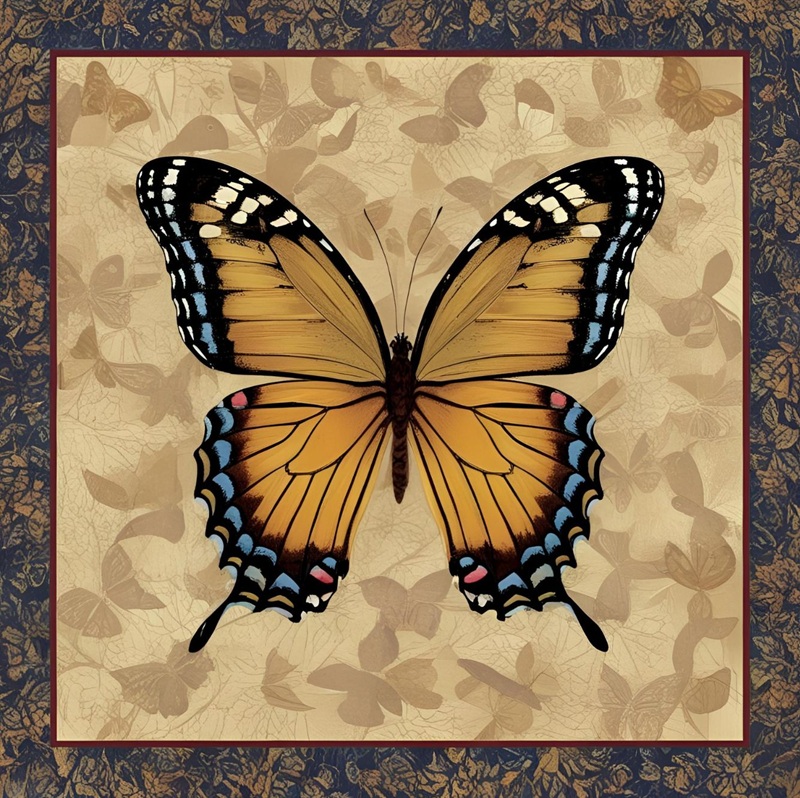 trang trí hình vuông con bướm 33