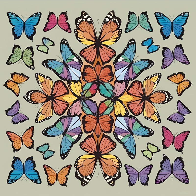 trang trí hình vuông con bướm 34