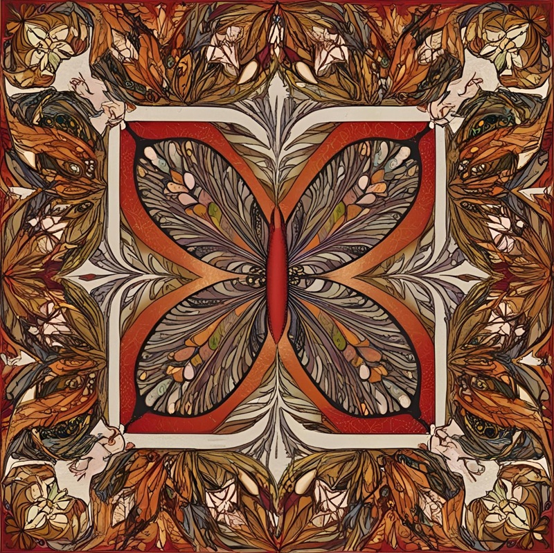 trang trí hình vuông con bướm 35