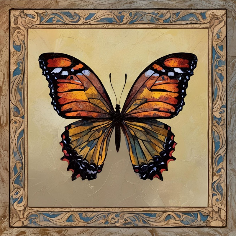 trang trí hình vuông con bướm 39