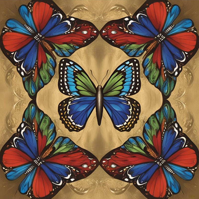 trang trí hình vuông con bướm 5