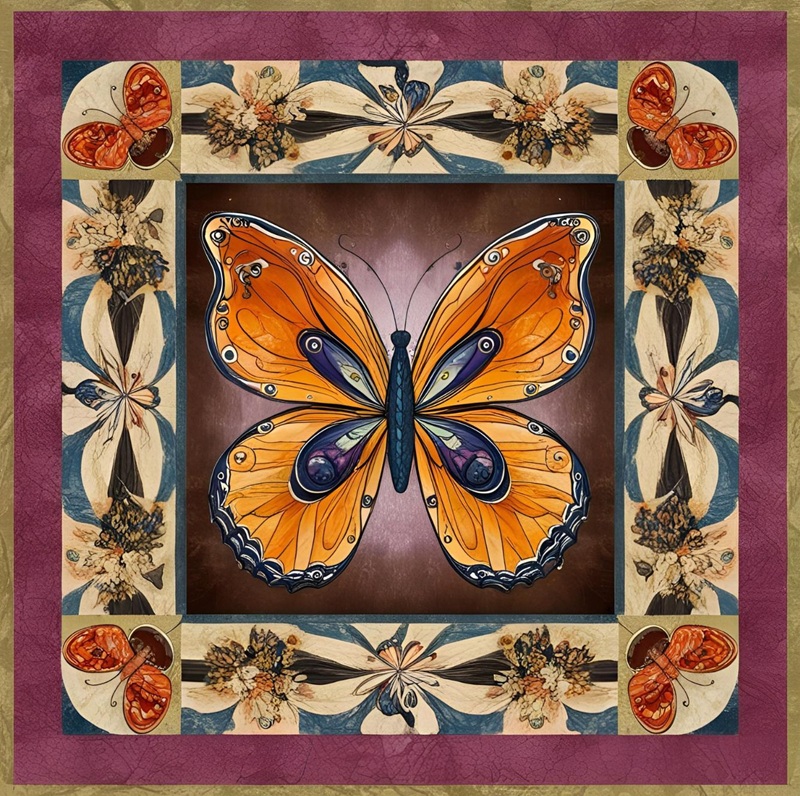 trang trí hình vuông con bướm 6