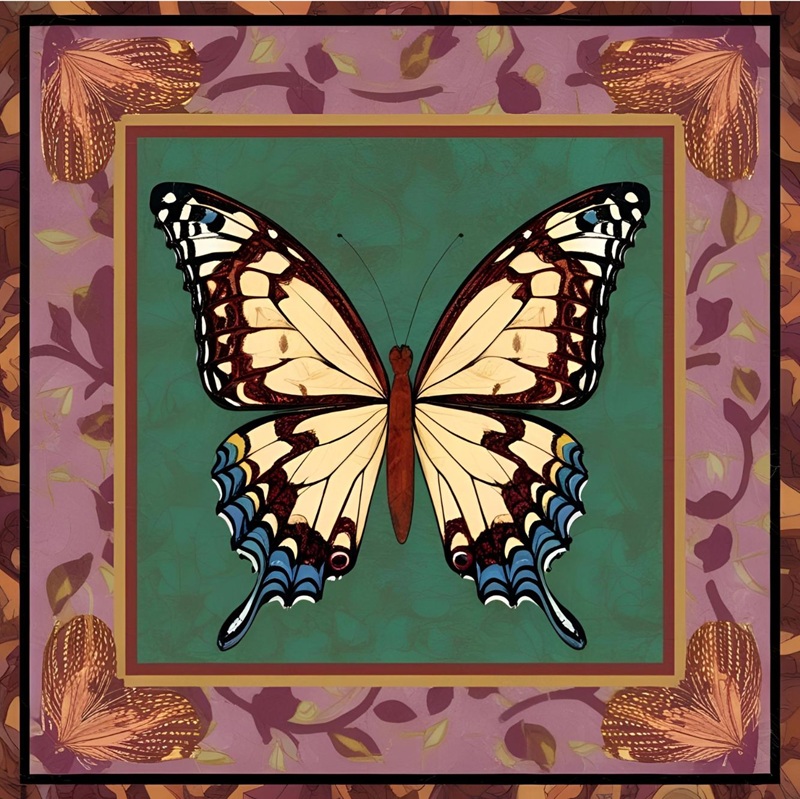 trang trí hình vuông con bướm 8