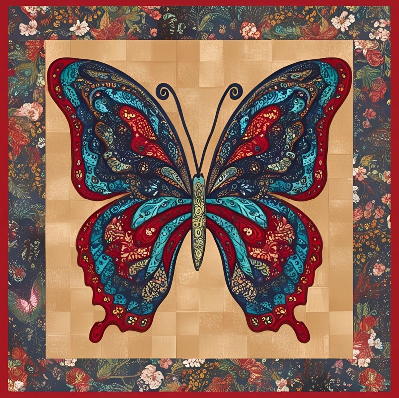 trang trí hình vuông con bướm 9