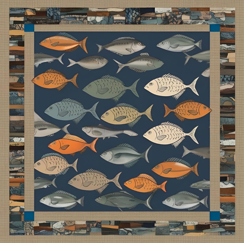 trang trí hình vuông con cá 13