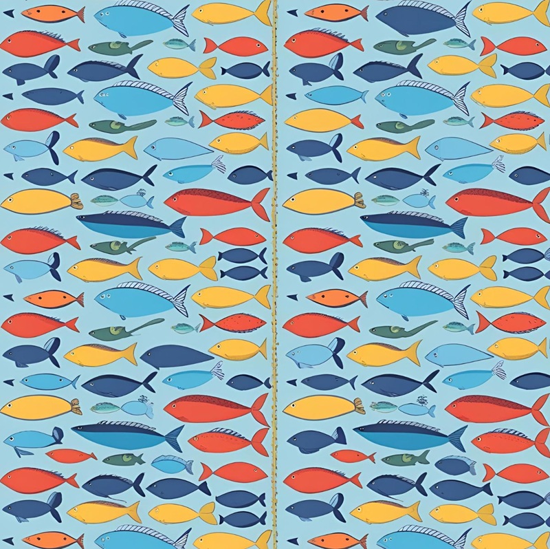 trang trí hình vuông con cá 15