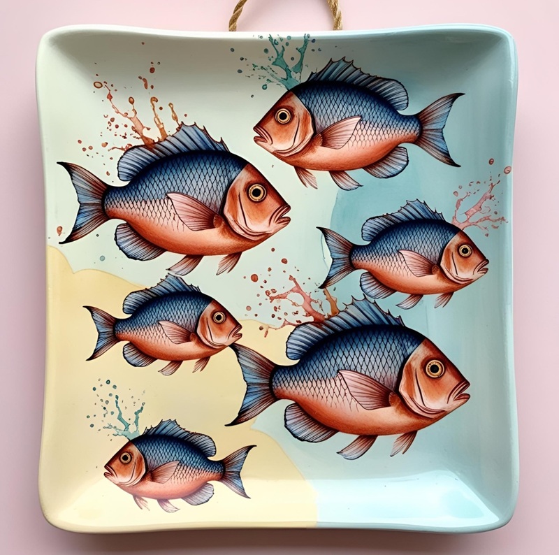 trang trí hình vuông con cá 16