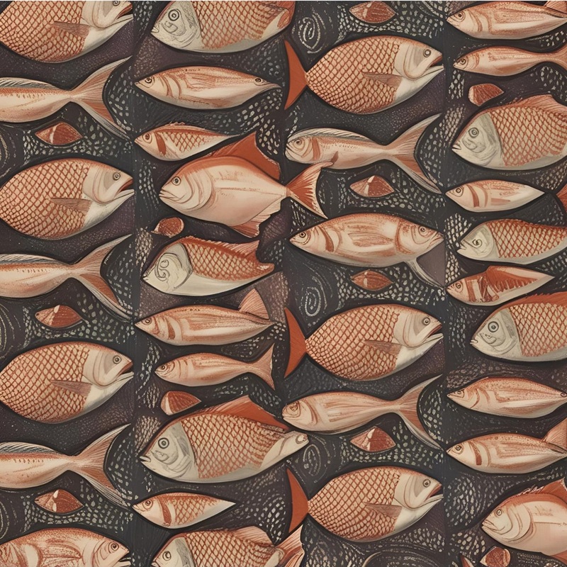 trang trí hình vuông con cá 19