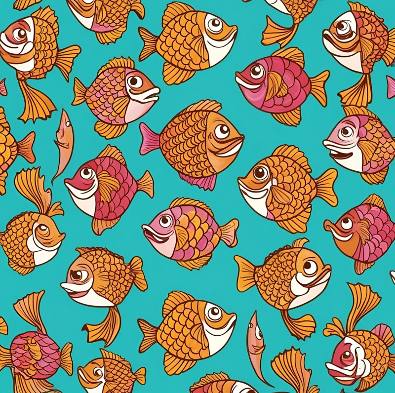 trang trí hình vuông con cá 21