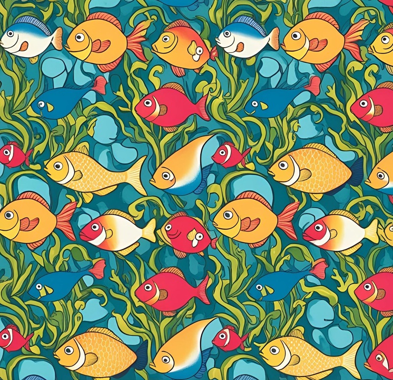 trang trí hình vuông con cá 28