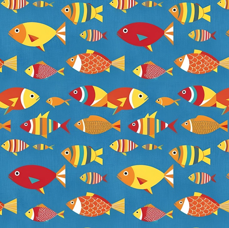 trang trí hình vuông con cá 29