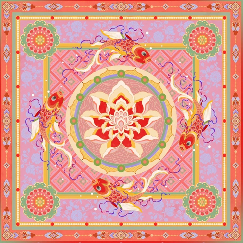 trang trí hình vuông con cá 3