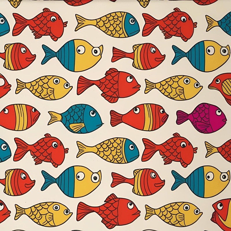 trang trí hình vuông con cá 32