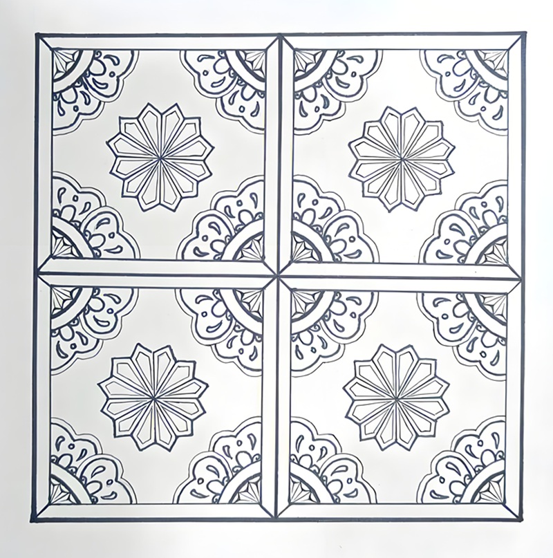 trang trí hình vuông đối xứng 10