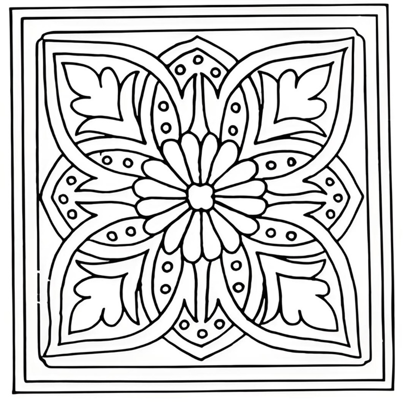 trang trí hình vuông đối xứng 11