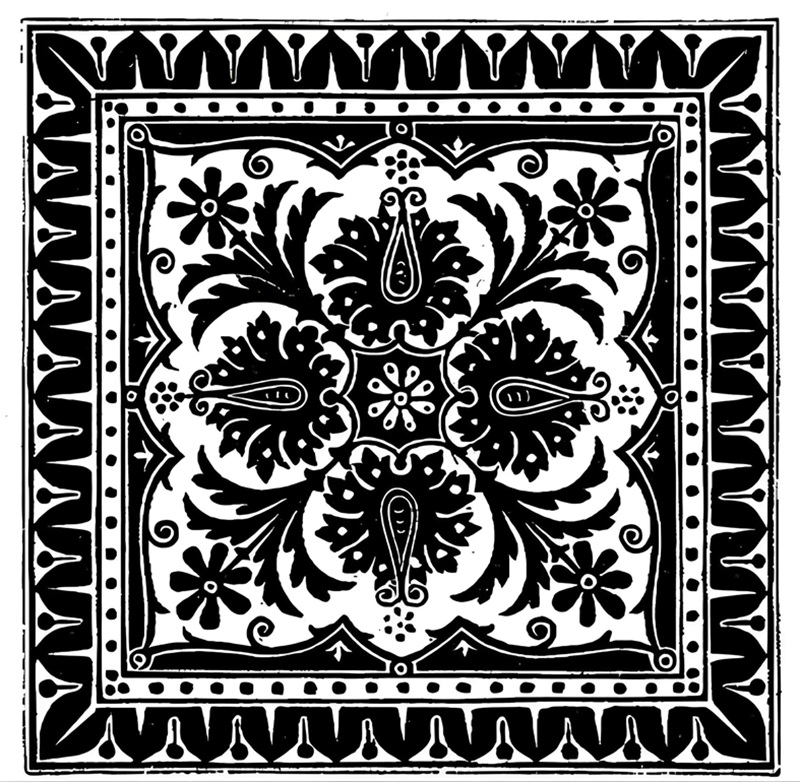 trang trí hình vuông đối xứng 17