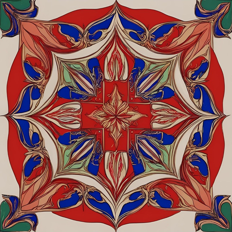 trang trí hình vuông đối xứng 27