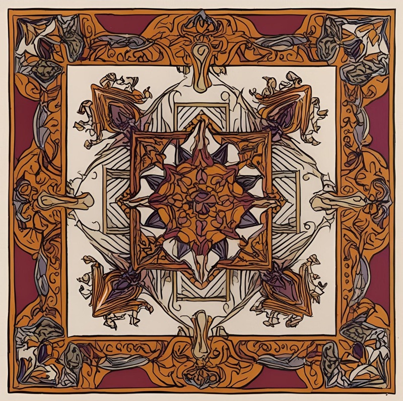 trang trí hình vuông đối xứng 33