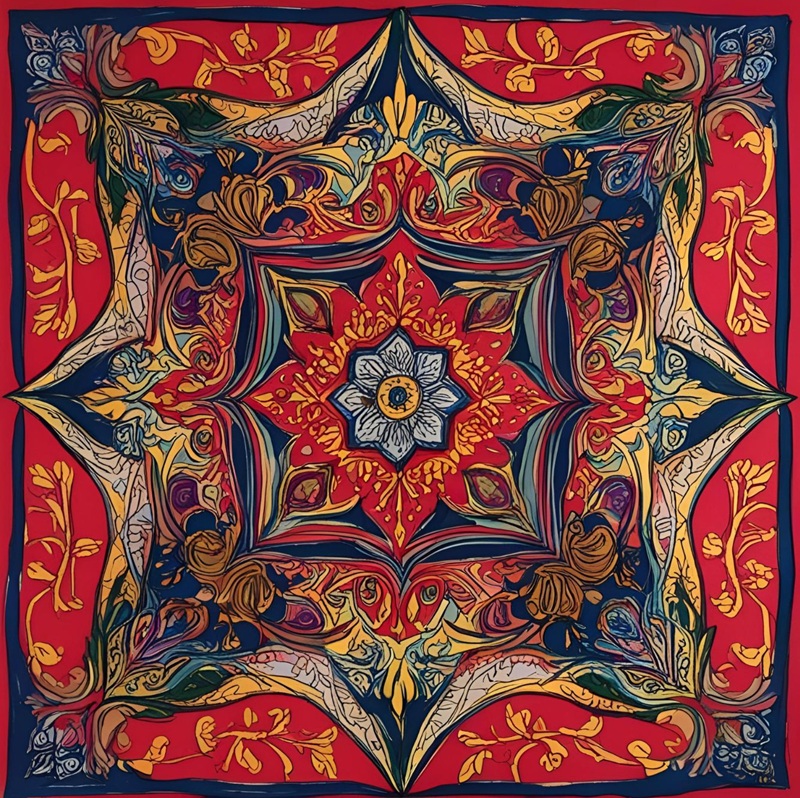 trang trí hình vuông đối xứng 34