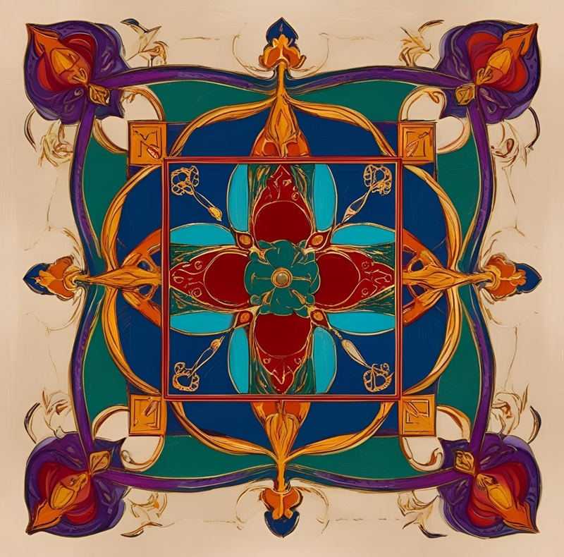 trang trí hình vuông đối xứng 35