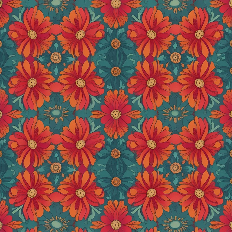 trang trí hình vuông hoa lá 13