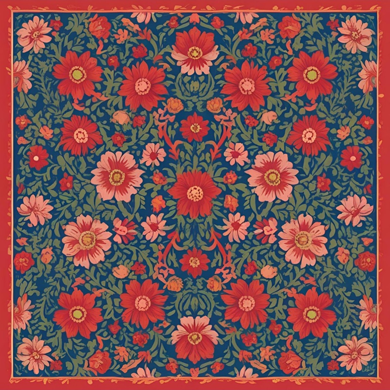 trang trí hình vuông hoa lá 23