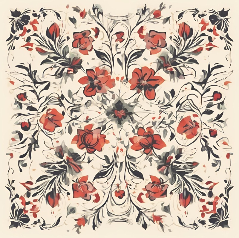 trang trí hình vuông hoa lá 31