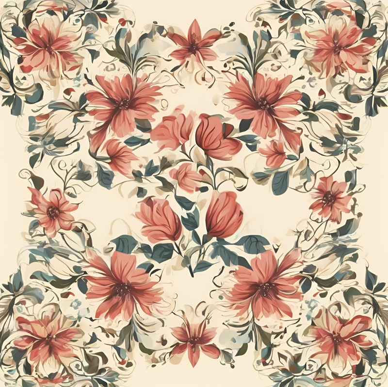 trang trí hình vuông hoa lá 36