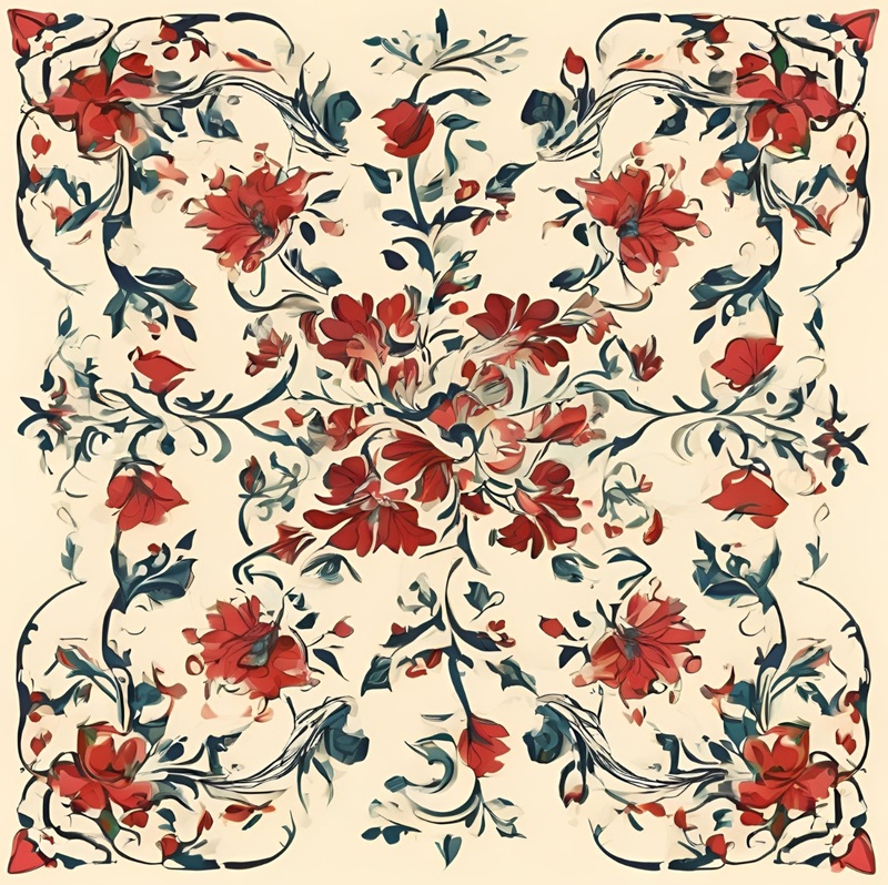 trang trí hình vuông hoa lá 37